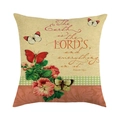 Linen pillow cover featuring butterflies, pink flowers and Psalm 24:1 scripture print - Psalm 24:1 Bible Verse Butterfly Floral