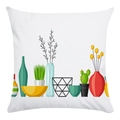 Cute cactus pattern soft square pillow case with nordic style vector illustration - Nordic Minimalist Multi-Vase Plants (15)