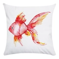 Artistieke goudvis aquarel print op zachte witte vierkante decoratieve kussensloop - Oranje Goudvis Stijl