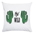 Detailed texture of soft white pillowcase with hand-drawn cactus and Be WILD print - Be WILD Simple Double Plants Style (6)