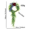 Detailed dimensions of patriotic wreath with green ferns, red roses, and star ribbons - Independence Day Willow Leaf Wreath