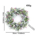50cm artificial purple lavender and lamb's ear leaf wreath for door decoration - Lamb's Ear Flower Wreath