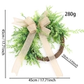 Ghirlanda di piante verdi artificiali con fiocco di lino, decorazione da appendere 45cm - Stile Ghirlanda Baccello di Pisello in Iuta