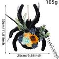 Halloween black spider wreath with artificial sunflowers and mixed flowers 30cm decoration - Halloween Spider Wooden Sign