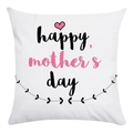 White Happy Mother's Day pillowcase with pink hearts and black leaf patterns - Mother Day Pink Heart Black Vine Style (13)