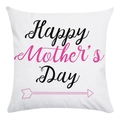 White square Mother's Day pillowcase with artistic Happy Mother's Day script and pink arrows - Happy Mother Day Pink Arrow Style (10)