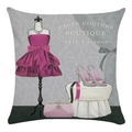 Detail of oil painting princess dress and luxury fashion accessories print on soft pillowcase - Pink Gown And Rhinestone Clutch (6)