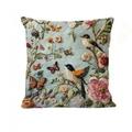 Hellblauer Kissenbezug aus Plüsch mit 3D-Blumen- und Vogelstickerei für Sofa - Hellblaues Blumen- und Vogel-3D-Stickerei-Modell (Modell-15) / 45*45 Superweich