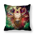 Detailansicht des Stier-Sternzeichen-Drucks auf einem Pfirsichhaut-Samt-Kissenbezug - 45x45cm / Stier (11)