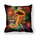 Skorpion Sternzeichen Kissenhülle mit goldenem Skorpion und buntem Galaxie-Design - 45x45cm / Skorpion (1)