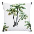 Soft square pillowcase with watercolor tropical palm tree print on a white background - 18x18 Inch / White Base Watercolor Palm Tree (8)