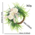 Pastoral farmhouse wreath with white hydrangea, burlap bow, and willow leaves - White Hydrangea Pointed Leaf (Style A)