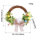 Easter wreath with foam bunny, colorful eggs, and green leaves on rattan base - Foam Bunny Wreath (L2-12) / 36x30x9cm