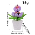 Easter foam egg potted plant with purple spotted eggs and white pot 16cm height - Purple