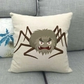 Linen pillowcase with cartoon gray multi-legged monster print and red eyes for home decor - Grey Funny Multi-legged Monster Style (5)