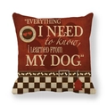 Hundeliebhaber Kissenbezug aus Leinen mit Alles was ich wissen muss habe ich von meinem Hund - Alles Was Ich Von Meinem Hund Gelernt Habe Stil (2) / 45x45 cm