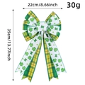 Green St. Patrick's Day wreath bow with shamrock patterns and size measurements - Style A (U1-14/Style A) / 22x3x35cm