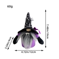 Gnome vampire d'Halloween en peluche violette et noire avec chapeau d'araignée - Style Homme