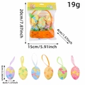 Set di uova di Pasqua colorate in schiuma con corde per appendere e confezione - Stile Foglia
