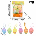 Uova di Pasqua glitterate in schiuma da appendere in sei colori vivaci assortiti - A Strisce