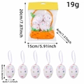 Set di 6 uova di Pasqua in schiuma con decori floreali in confezione a cesto trasparente - Stile Uovo Bianco