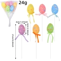 Easter decoration sticks set featuring colorful foam eggs with ribbons and measurements - Butterfly Style