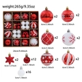 Weihnachtskugel-Set in Rot und Weiß mit Schneeflockenmustern und Sternen in 24cm Box - Rot & Weiß