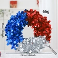 Blue, red and silver sequin Christmas wreath, 9.84 inch festive door decoration - Red White Blue Dots (25cm)
