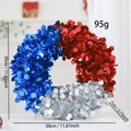 Christmas sequin wreath in red blue and silver colors for door wall decor 30cm - Red White Blue Dots (30cm)