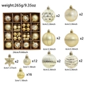 Weihnachtsschmuck-Set in Champagnergold mit Glitzerkugeln und Sternenanhängern - Gold