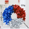 Christmas sequin wreath in red blue silver tones 50cm diameter holiday decor - Red White Blue Dots (50cm)