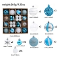 Weihnachtskugeln Set in Marineblau und Silber mit Glitzer- und Mattoberflächen - Blau und Weiß