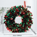 Red and green tinsel Christmas wreath, 25cm diameter, for door and wall holiday decor - Red Green Sequin Wreath (25cm)