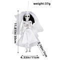 Decorazione da appendere sposa scheletro di Halloween con velo di pizzo bianco e vestito - Decorazione Appesa Sposa Scheletro di Halloween