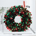 30cm Christmas sequin wreath in red and green festive tones for door or wall decor - Red Green Sequin Wreath (30cm)