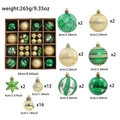 Weihnachtskugel-Set in Grün und Gold mit Sternen und Glitzer in einer braunen Kraftbox - Grün Gold