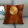 Detailed texture of linen Christmas pillow case with golden ornament on a gray sofa - Dark Wood Grain Snowflake Ball (10)