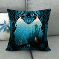Christmas gothic linen pillowcase featuring a spooky nightmare mountain and snowflakes - Fantasy Castle Silhouette (1)
