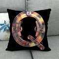 Fodera per cuscino nera in lino con lettera Q steampunk per decorazione divano moderno - 45x45cm / Lettera Q Stile Steampunk Industriale Meccanico / Nero