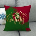 Roter Leinen-Kissenbezug mit grünem Spritzer und goldenem Winter is Coming Text - Winter is Coming Stil