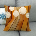 Linen Christmas pillow case with modern wood texture and white hanging ornaments - Abstract Wood Grain Round (9)