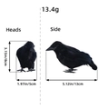 Realistic black feathered crow model with precise dimensions for Halloween decoration - Simulated Crow