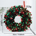 50cm Red and green metallic sequin Christmas wreath for festive holiday door decoration - Red Green Sequin Wreath (50cm)