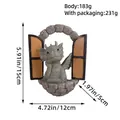 Estatua de dragón en ventana de resina con dimensiones y peso detallados del producto - Dragón de la Ventana