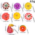 Lot de 8 citrouilles décoratives en mousse colorée avec mesures de taille précises - Combinaison de styles variés