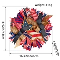 Patriotischer 4. Juli Kranz mit rot weiß blauen Bändern und Holzsternen 43 cm - Unabhängigkeitstag Patriotischer Kranz