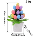 Easter spotted egg potted plant in white pot for festive desktop decoration 17cm - Silver Spots