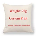 Funda de cojín cuadrada crema de lino sintético con textura tejida y tela de 95g - Lino Fino (95g) / 45x45cm