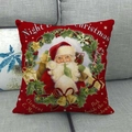 Christmas Santa Claus pillow cover on a grey sofa for festive home decoration - Santa Saying Shh (17)