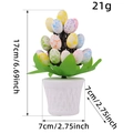Easter spotted egg plant decor in white basket pot with 17cm height and 21g weight - Colorful Spots